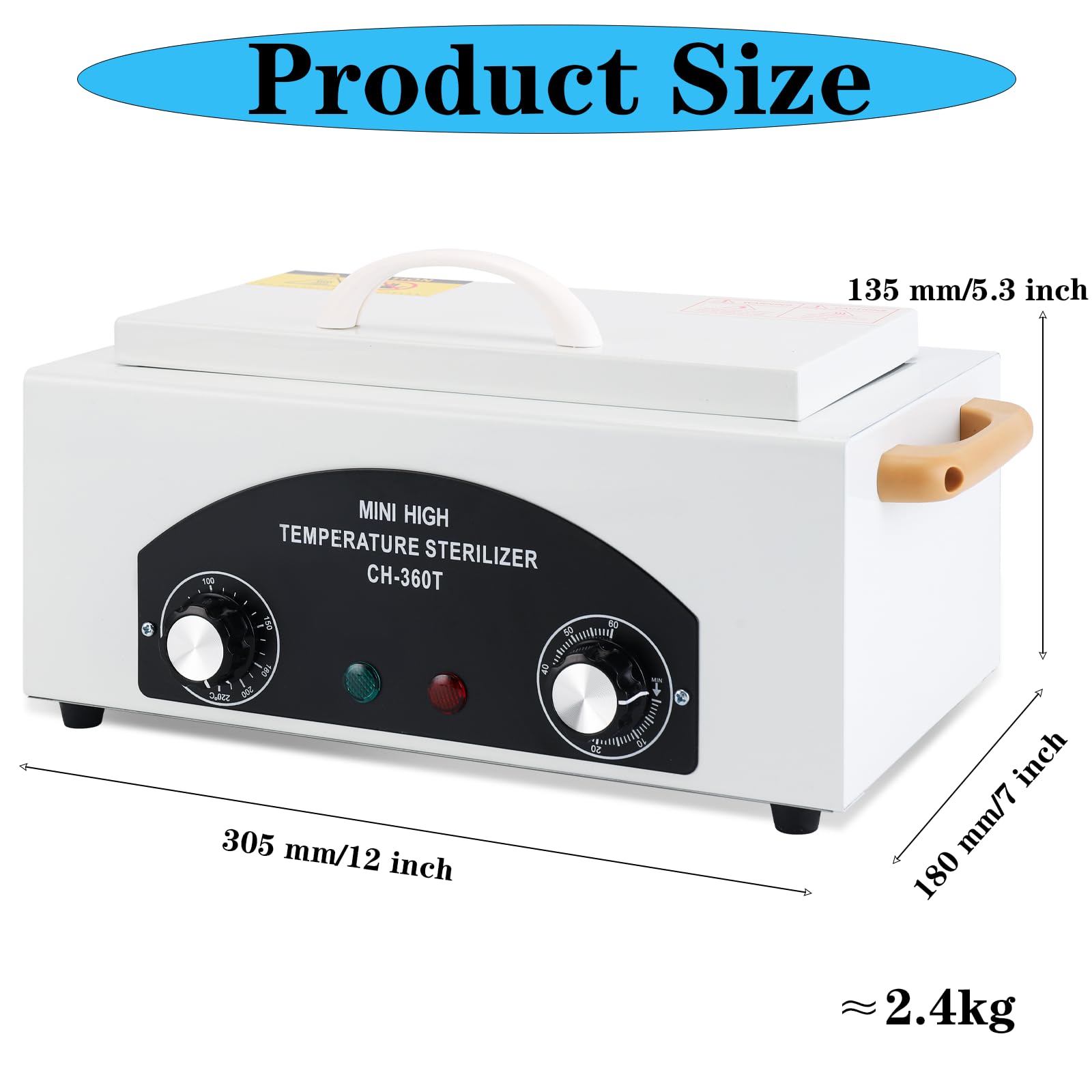 Winb high-temp sterilizer dial and timer demonstrates precise control for efficient tool sanitation.