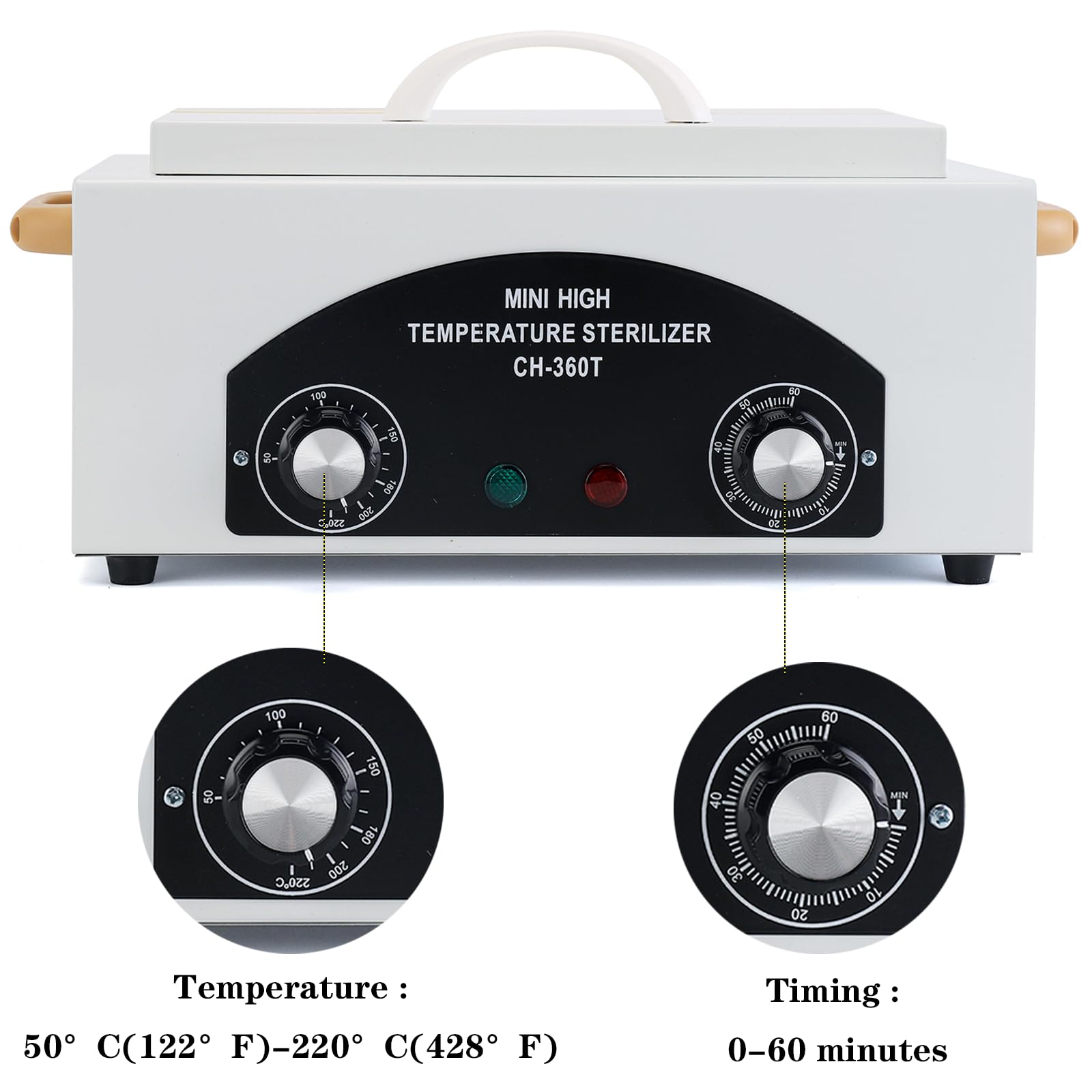 Winb high-temp sterilizer stainless-steel body offers durable performance under frequent use.
