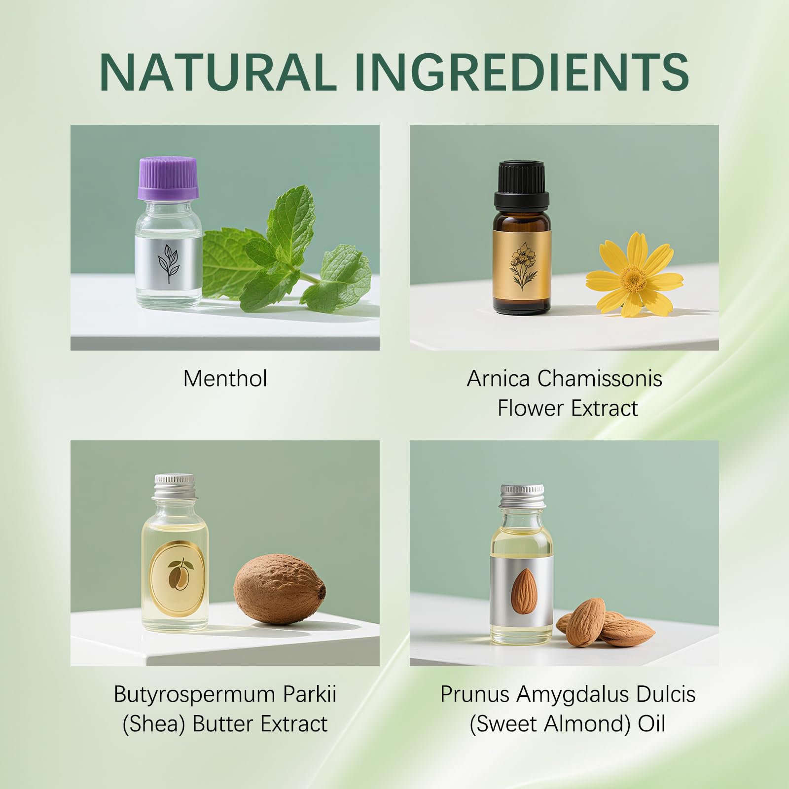 Winblot CHILLFLEX natural ingredients highlight Arnica, Peppermint, Shea Butter.