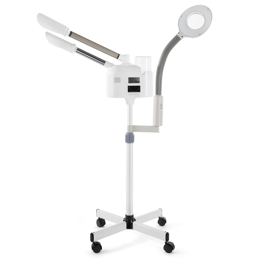 WINEDYOUNG 3-in-1 facial steamer with LED lamp close-up on control panel for easy use.