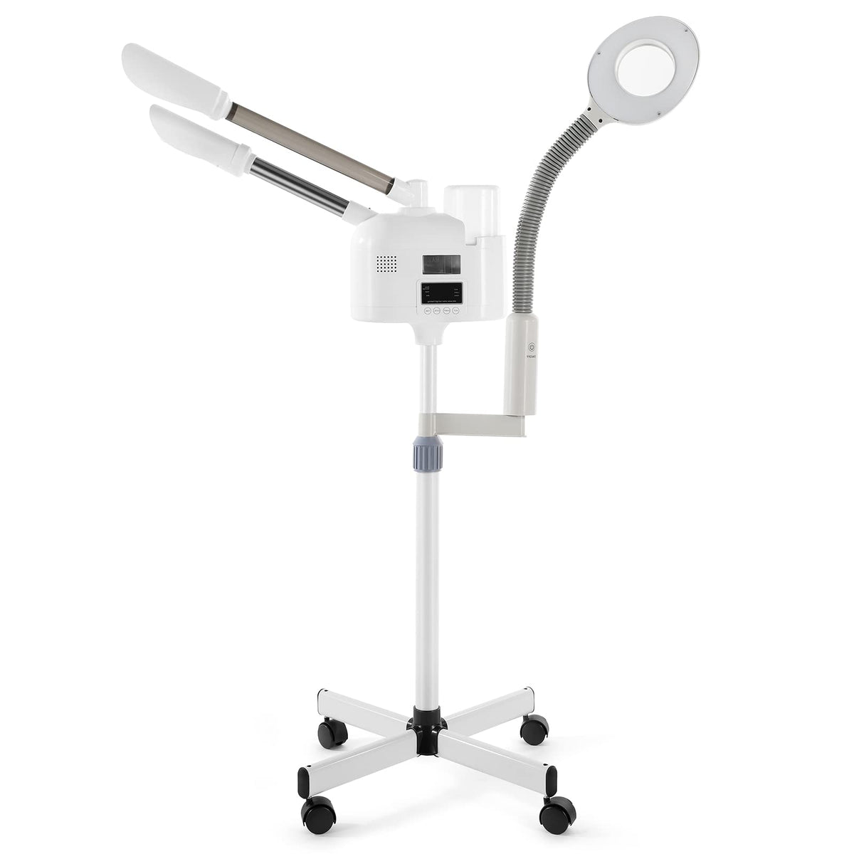 WINEDYOUNG 3-in-1 facial steamer with LED lamp close-up on control panel for easy use.