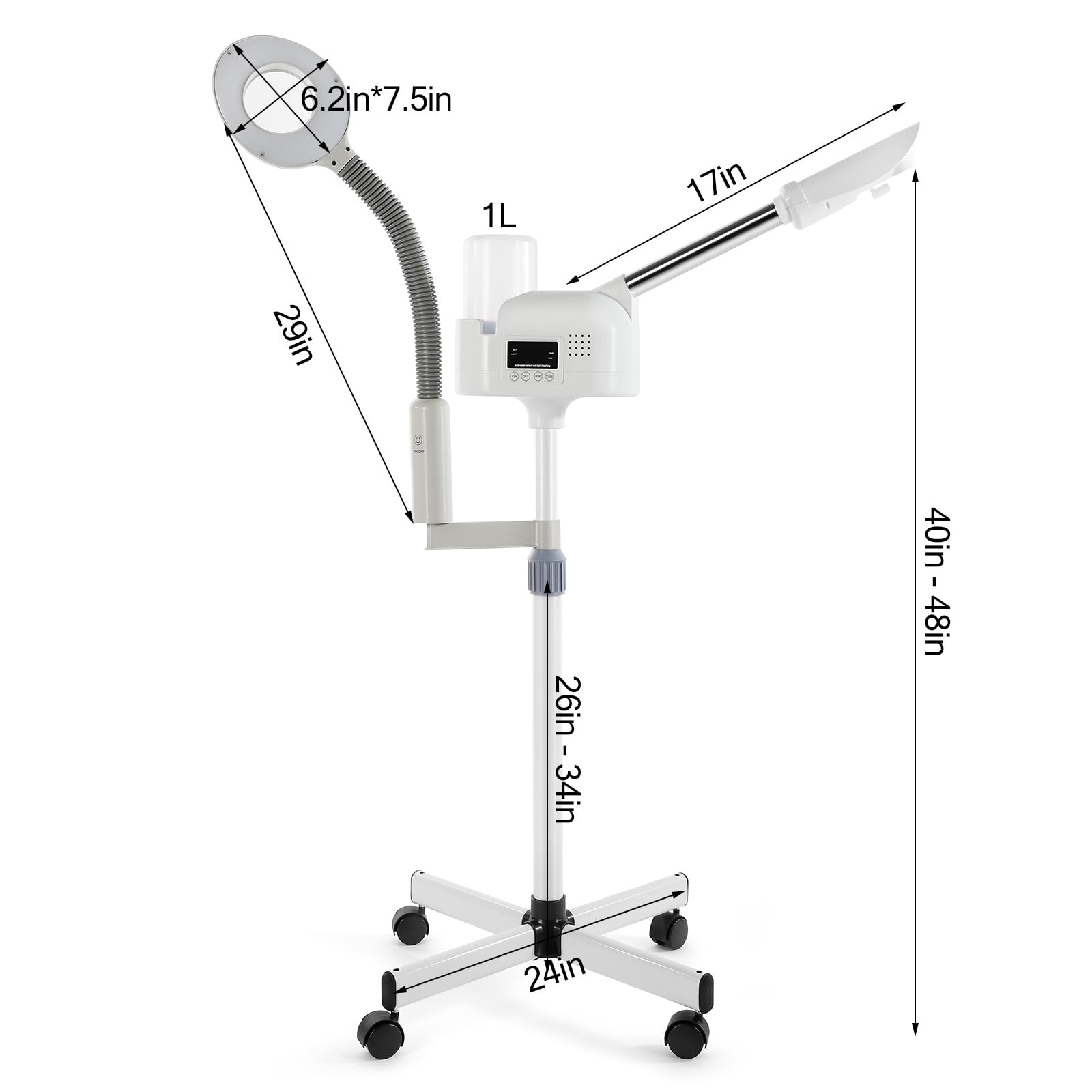 WINEDYOUNG steamer with 360-degree nozzle for comfortable facial angles.