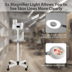 WINEDYOUNG facial steamer on adjustable stand enabling versatile height positioning.