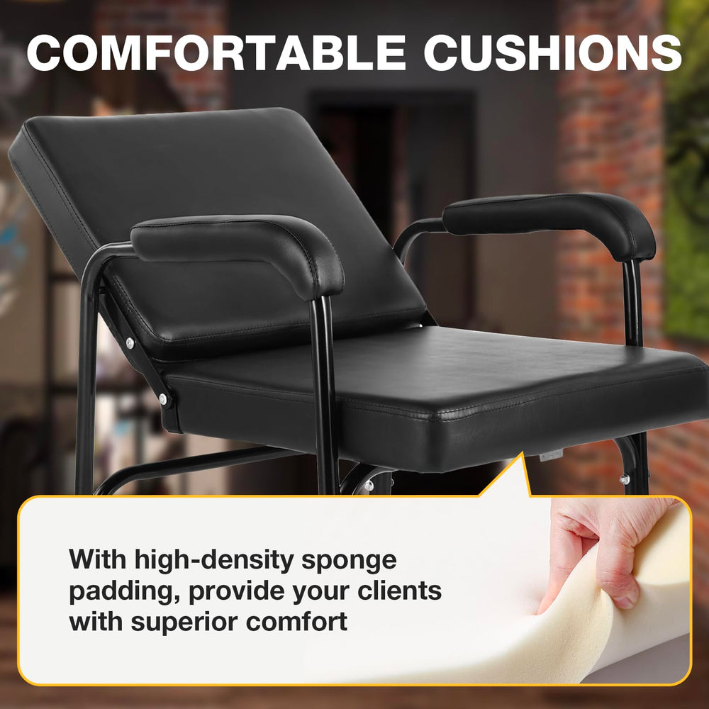 WINEDYOUNG shampoo chair adjustable backrest tilts to 135 degrees for flexible positioning.