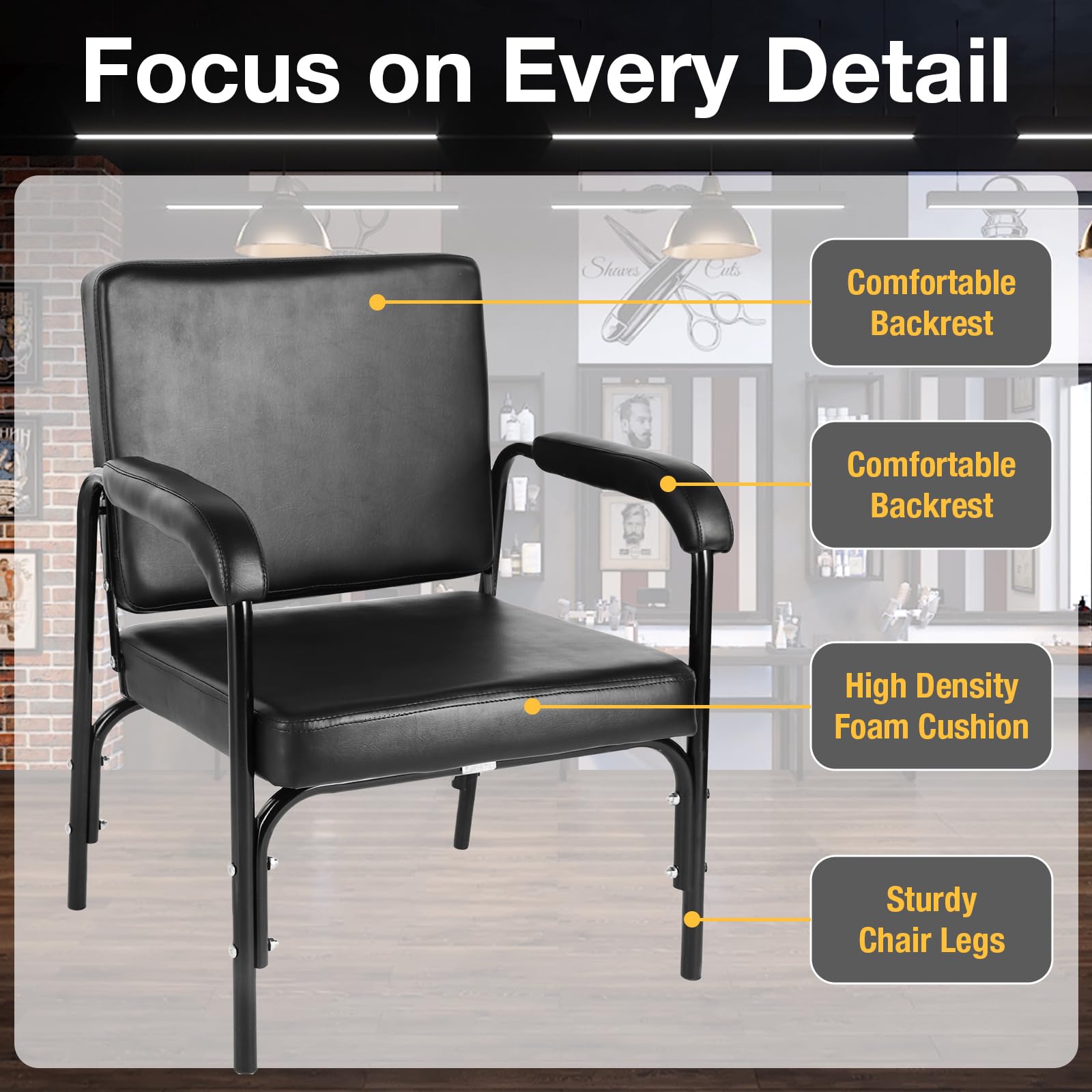 WINEDYOUNG shampoo chair wide seat pairs with standard shampoo bowls.