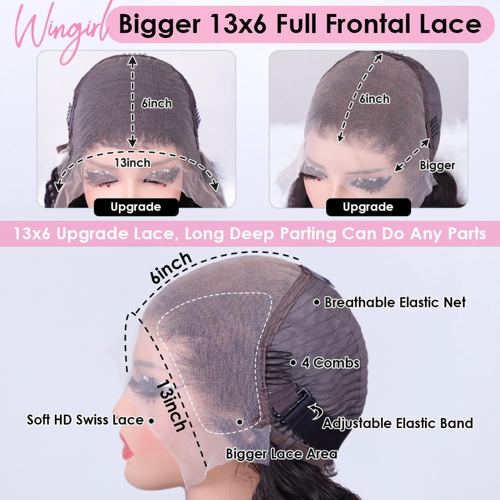 Wingirl HD lace 13x6 cap-size 22-22.5 inch overview shows secure fit
