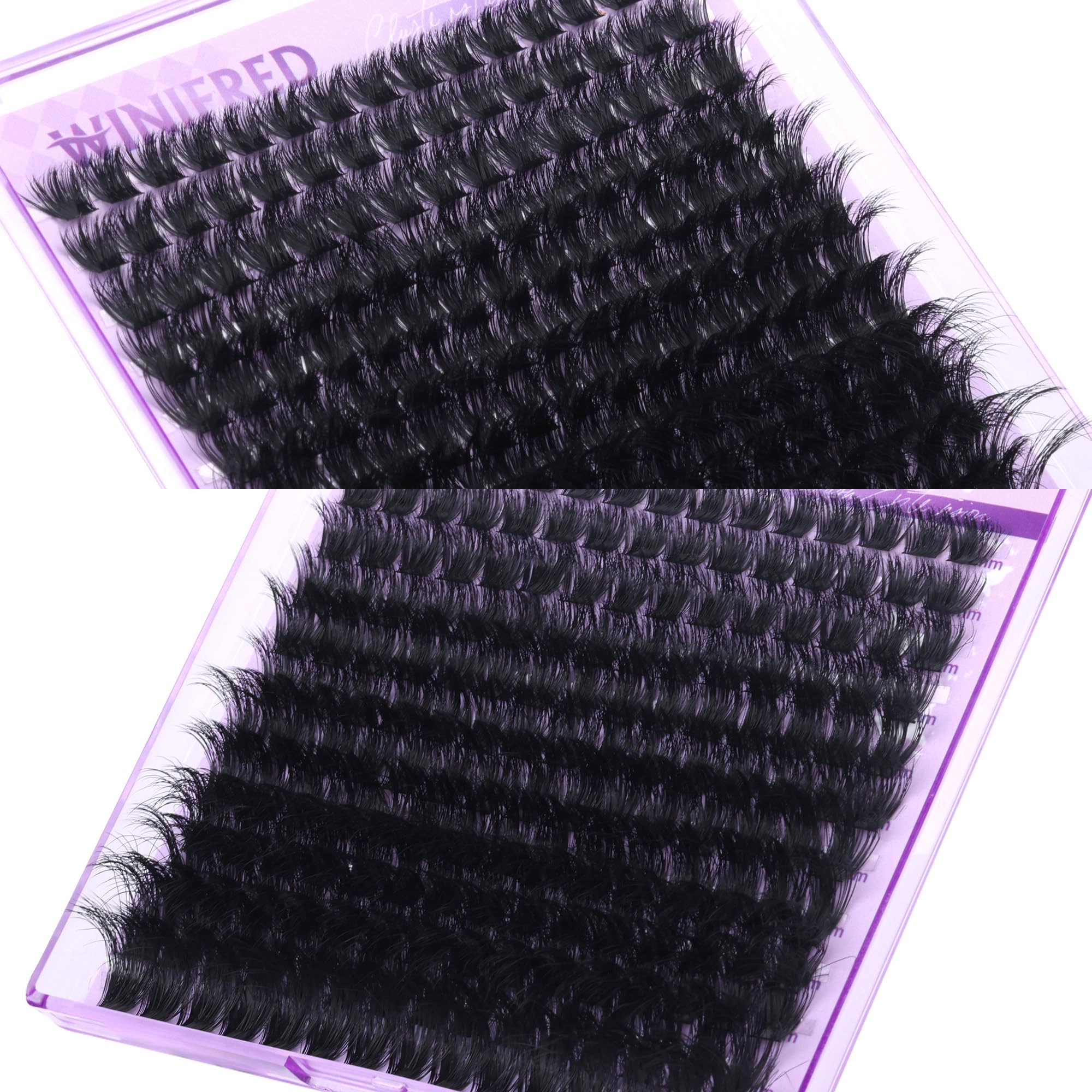 Winifred lashes extension kit 18mm clusters for dramatic full-lash impact and statement looks.