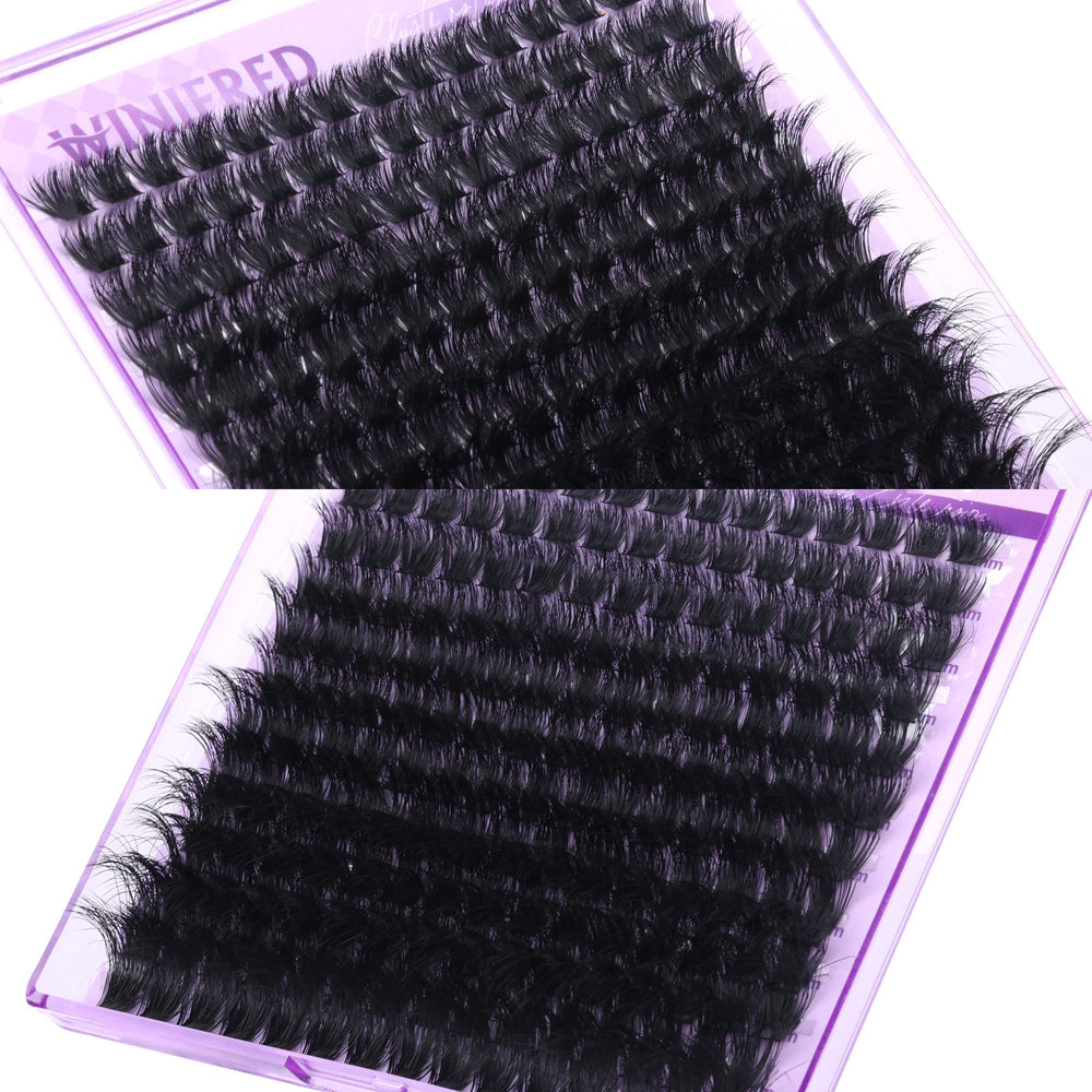 Winifred lashes extension kit 18mm clusters for dramatic full-lash impact and statement looks.