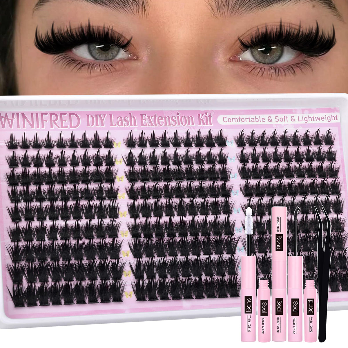 Winifred manga lash clusters pack—bold volume for anime-inspired daily looks.