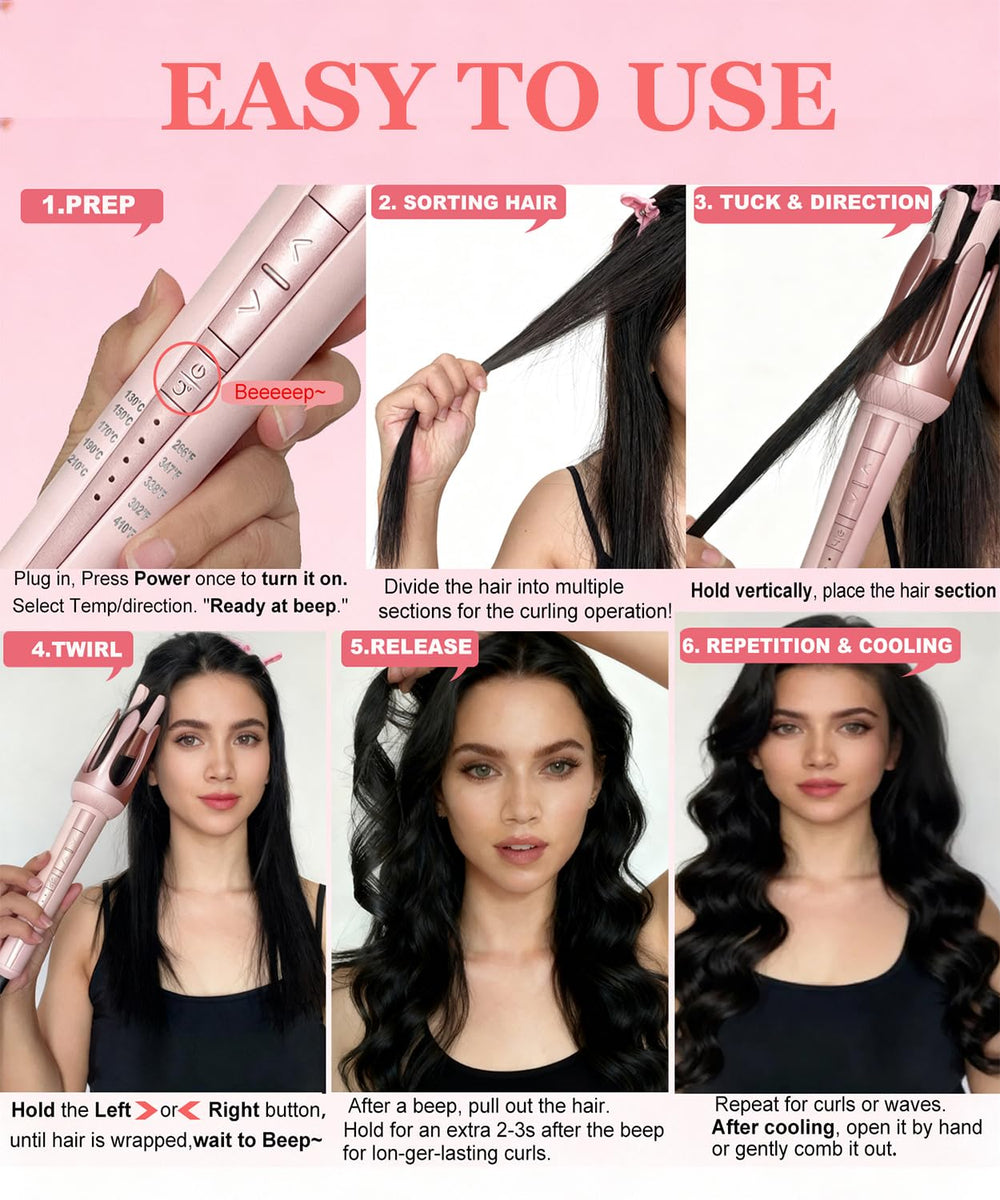 Winkos ceramic-coated barrel reduces frizz and enhances shine
