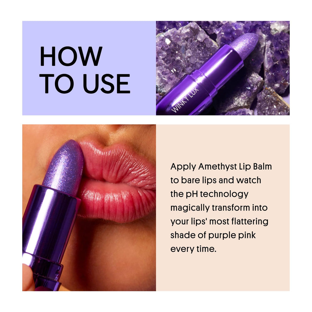 Winky Lux Amethyst Glimmer Balm with pink coconut scent for daily rituals.