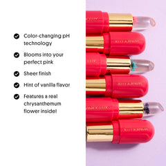 Winky Lux Flower Balm vanilla scent enhances lip routine with a sweet aroma.