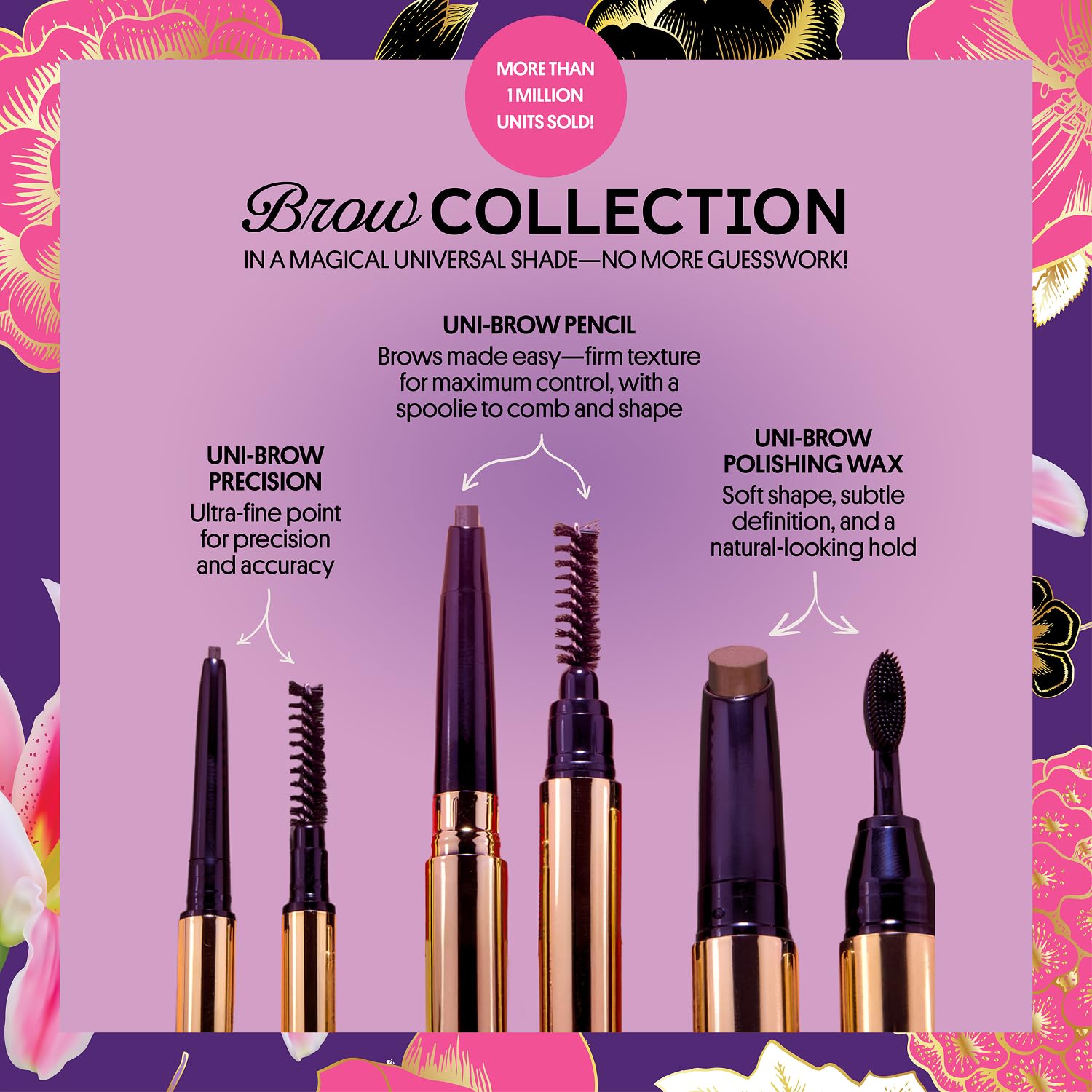 Winky Lux Uni-Brow swatch on brunette hair shows natural shade match.