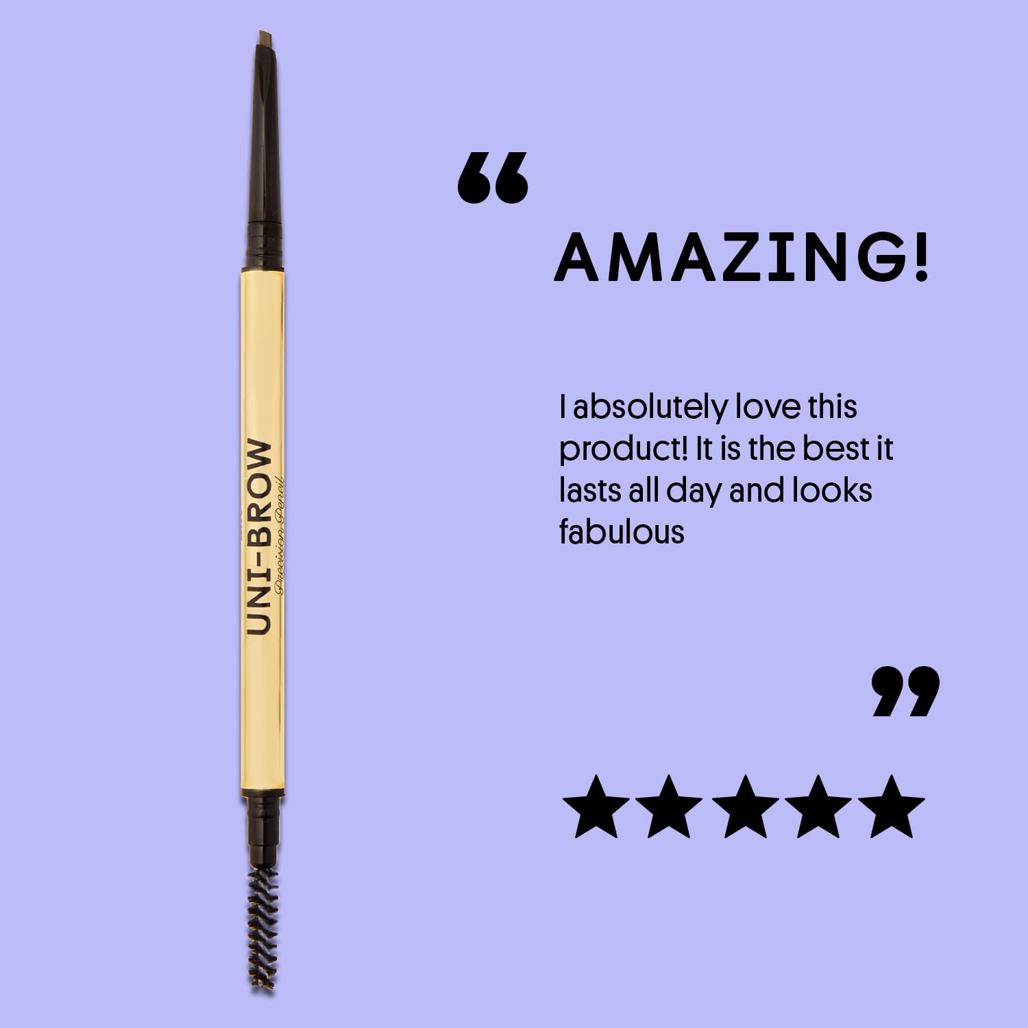 Winky Lux Uni-Brow packaging highlights clean beauty and vegan formula.