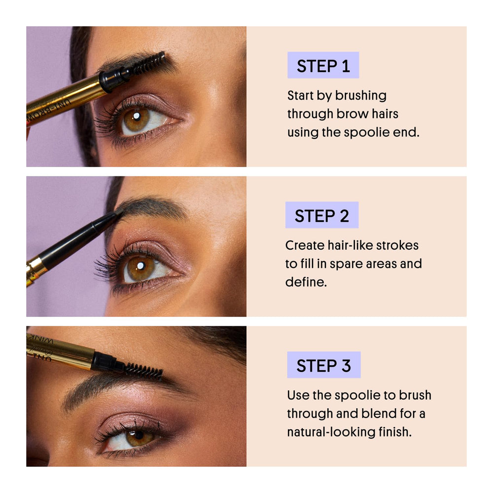 Winky Lux Uni-Brow dual-ended design with spoolie demonstrates convenience.