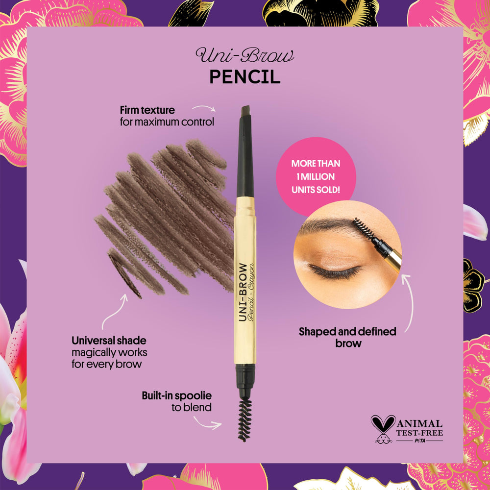 Winky Lux Uni-Brow pencil swatch on skin demonstrating universal shade adaptability.