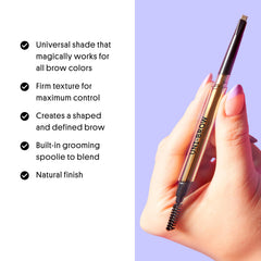 Winky Lux Uni-Brow waterproof formula applied along brow for smudge resistance.
