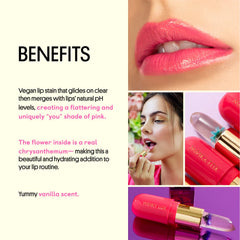 Winky Lux Flower Balm applying sheer pink on lips