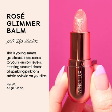 Winky Lux Glimmer Balm close-up highlights glitter melt and luminous sheen.