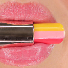 Winky Lux Pink Lemonade swatch on lip demonstrates soft pink tint.