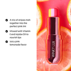 Winky Lux Pink Lemonade balm swirl closeup shows moisturizing texture.