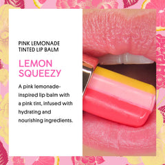 Winky Lux Pink Lemonade tri-color balm tube open reveals sheer pink glow.
