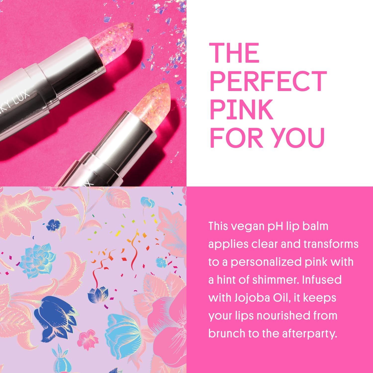 Winky Lux Rainbow Glitter Confetti Balm open-tube reveals creamy glide-on texture