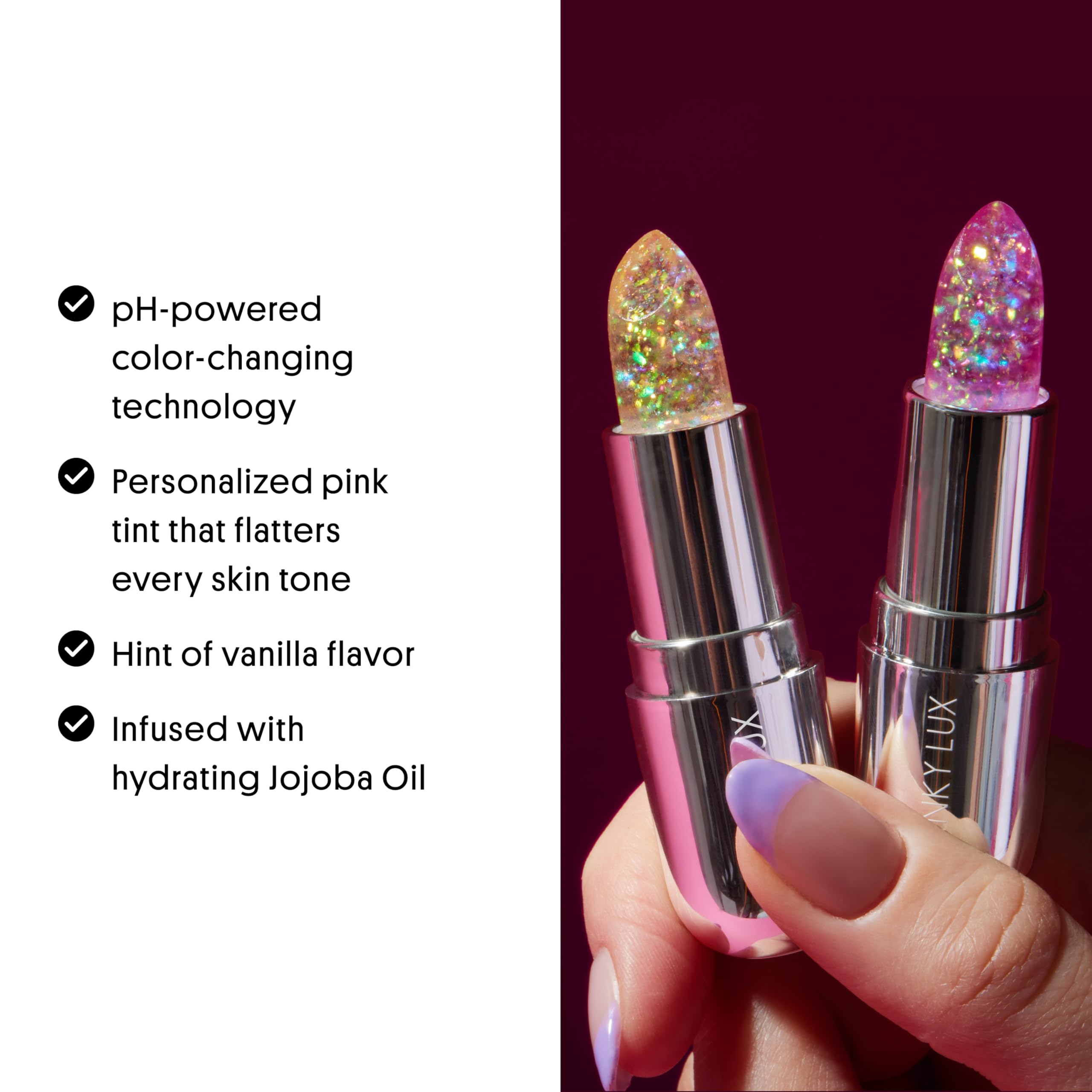Winky Lux Rainbow Glitter Confetti Balm vanilla-scent image emphasizes sweet aroma