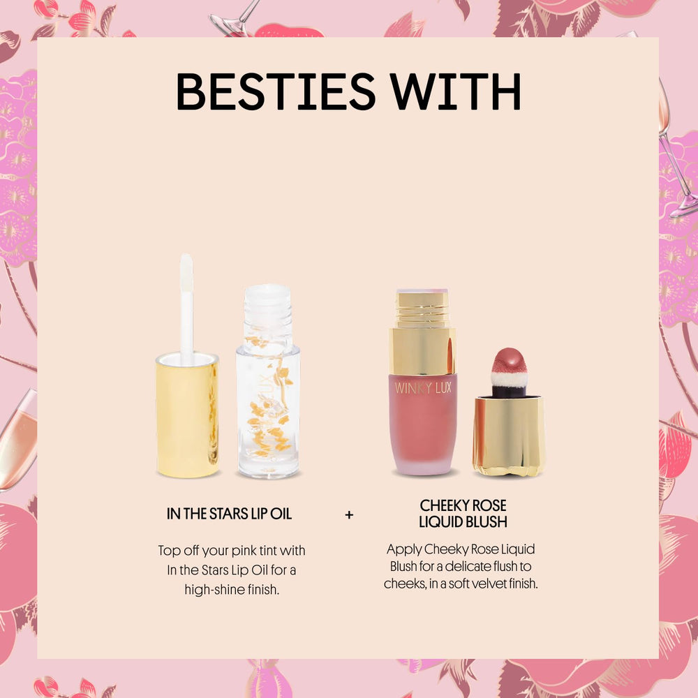 Winky Lux Rosé Glimmer Balm lifestyle shot inspires self-expression and daily glamour.