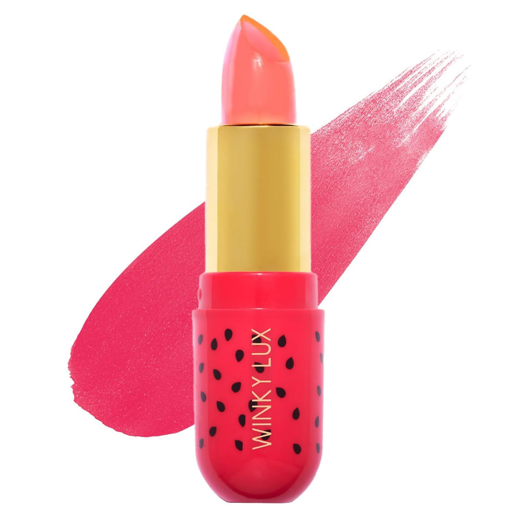 Winky Lux Watermelon Jelly swatch on skin reveals a translucent pink tint.