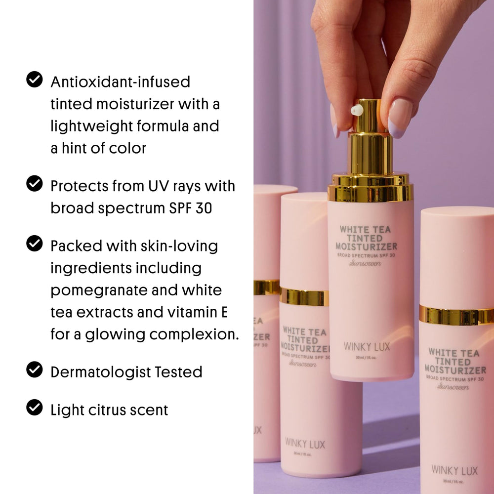 Winky Lux tinted swatches reveal even tone and buildable coverage in daylight tones