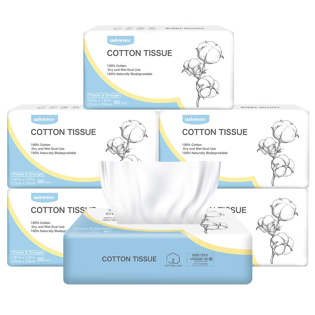 Winner disposable face towel 480-count packaging offers bulk convenience for family skincare.