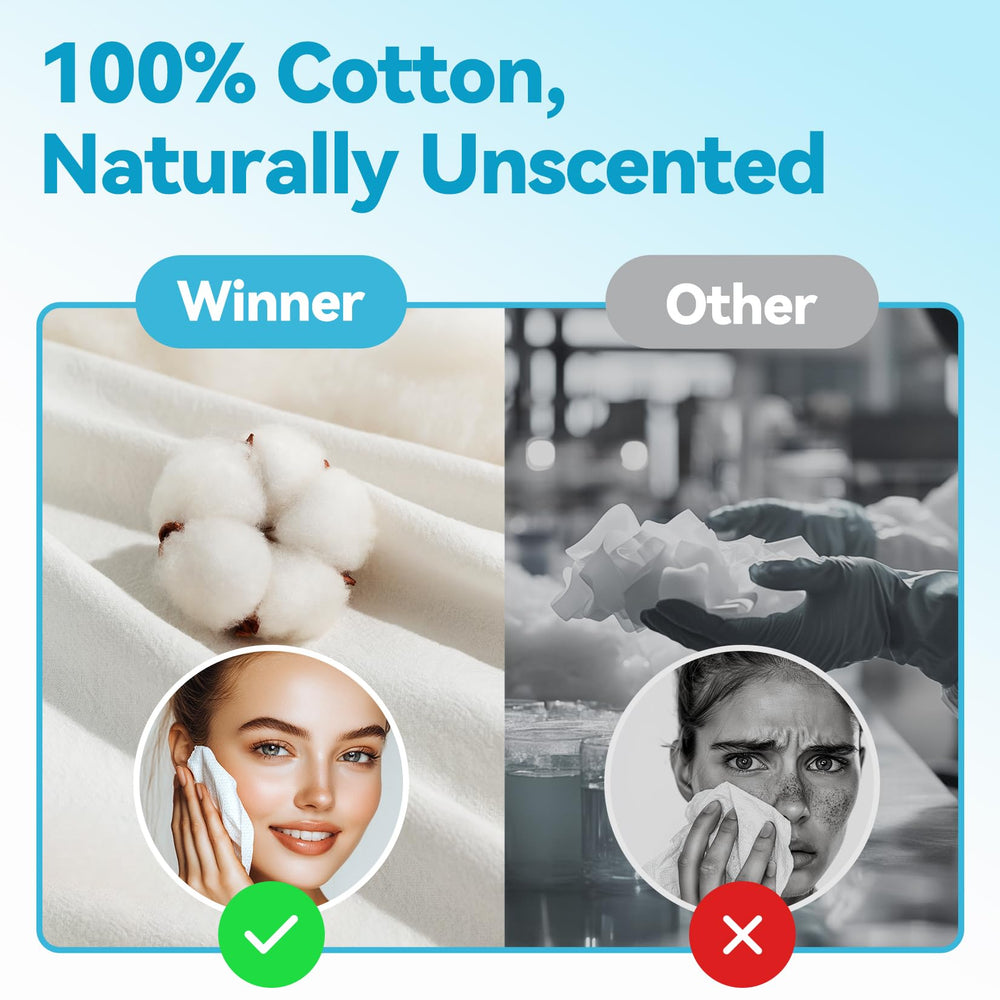 Winner disposable facial towels in pack illustrate hygienic single-use convenience.