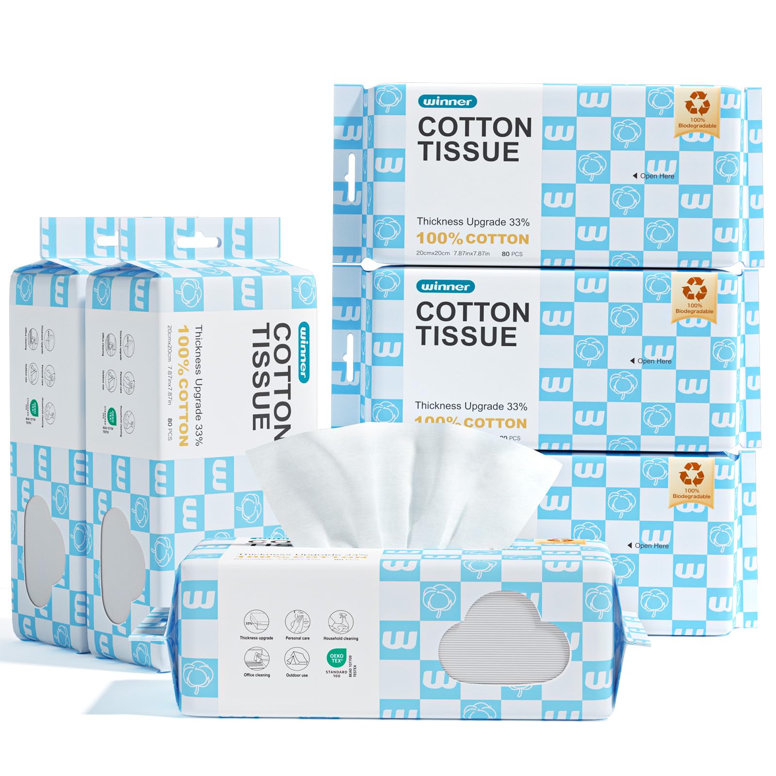 Winner soft face towels pack demonstrates plush cushioning for gentle cleansing.