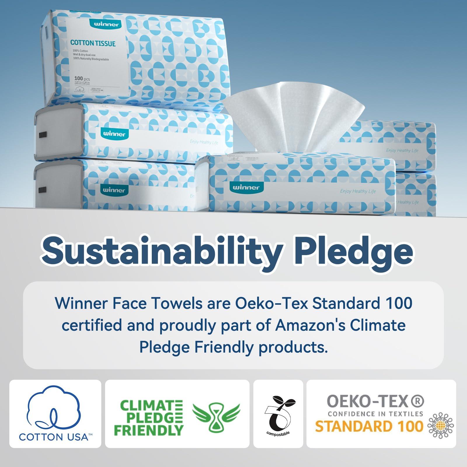 Winner Soft Face Towels travel-friendly case for on-the-go use.