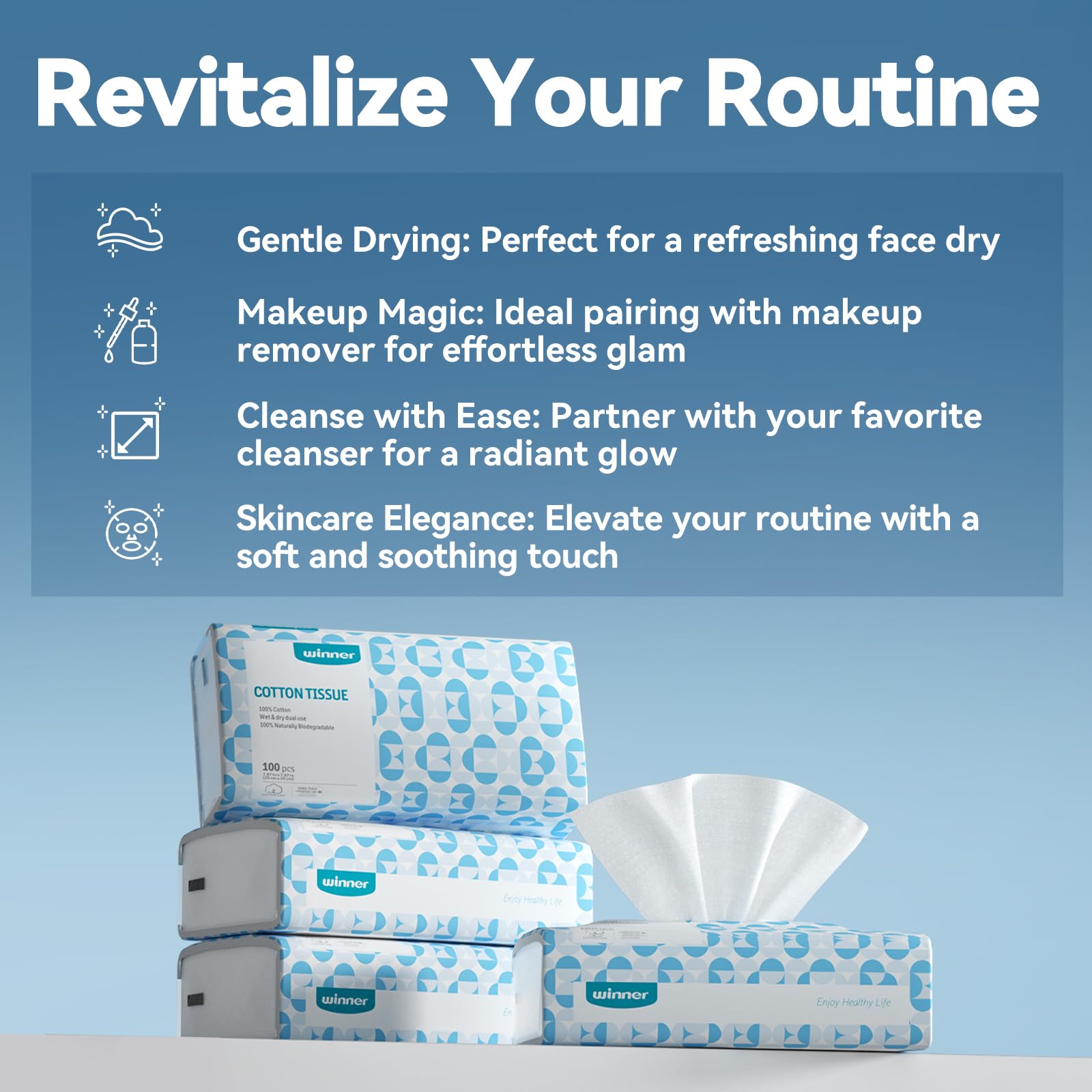 Winner travel-friendly towel pack fits in bag for on-the-go cleansing