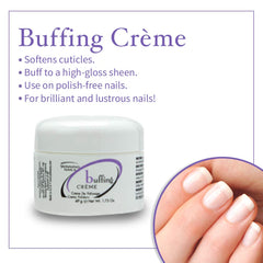 Winning Nails Buffing Cream bottle highlights moisturizing care for cuticles and smoother nail surface.