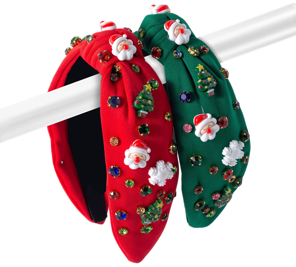 Winthrop Christmas headband in green with snowflakes brightens family gatherings and photos