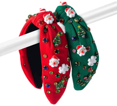 Winthrop Christmas headband in green with snowflakes brightens family gatherings and photos