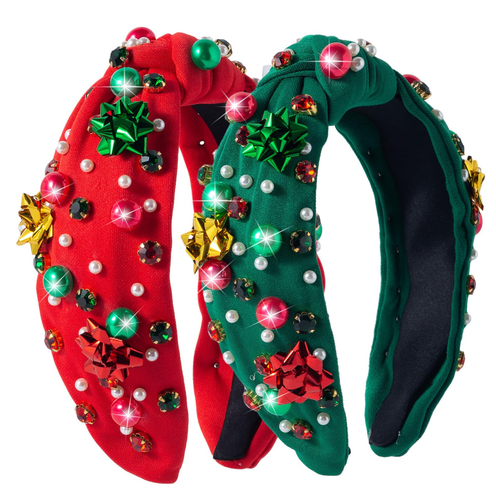 Winthrop Christmas headband red-green knot with festive design for parties