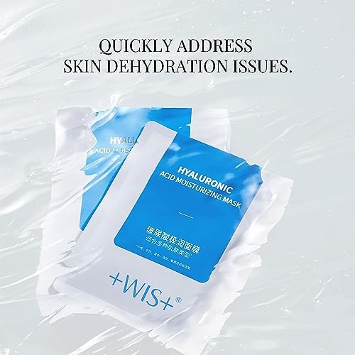 +WIS+ Hyaluronic Acid Face Mask serum bottle hints at Vitamin B5 boost.