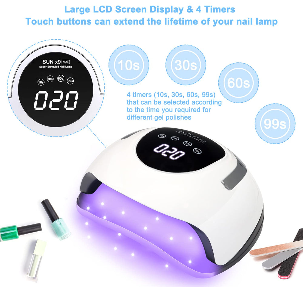 Wisdompark LED Nail Lamp interior with UV+LED beads visible