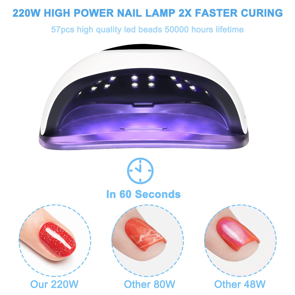 Wisdompark LED Nail Lamp side view with timer options and sensor