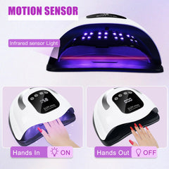 Close-up of Wisdompark nail lamp light beads for effective curing.