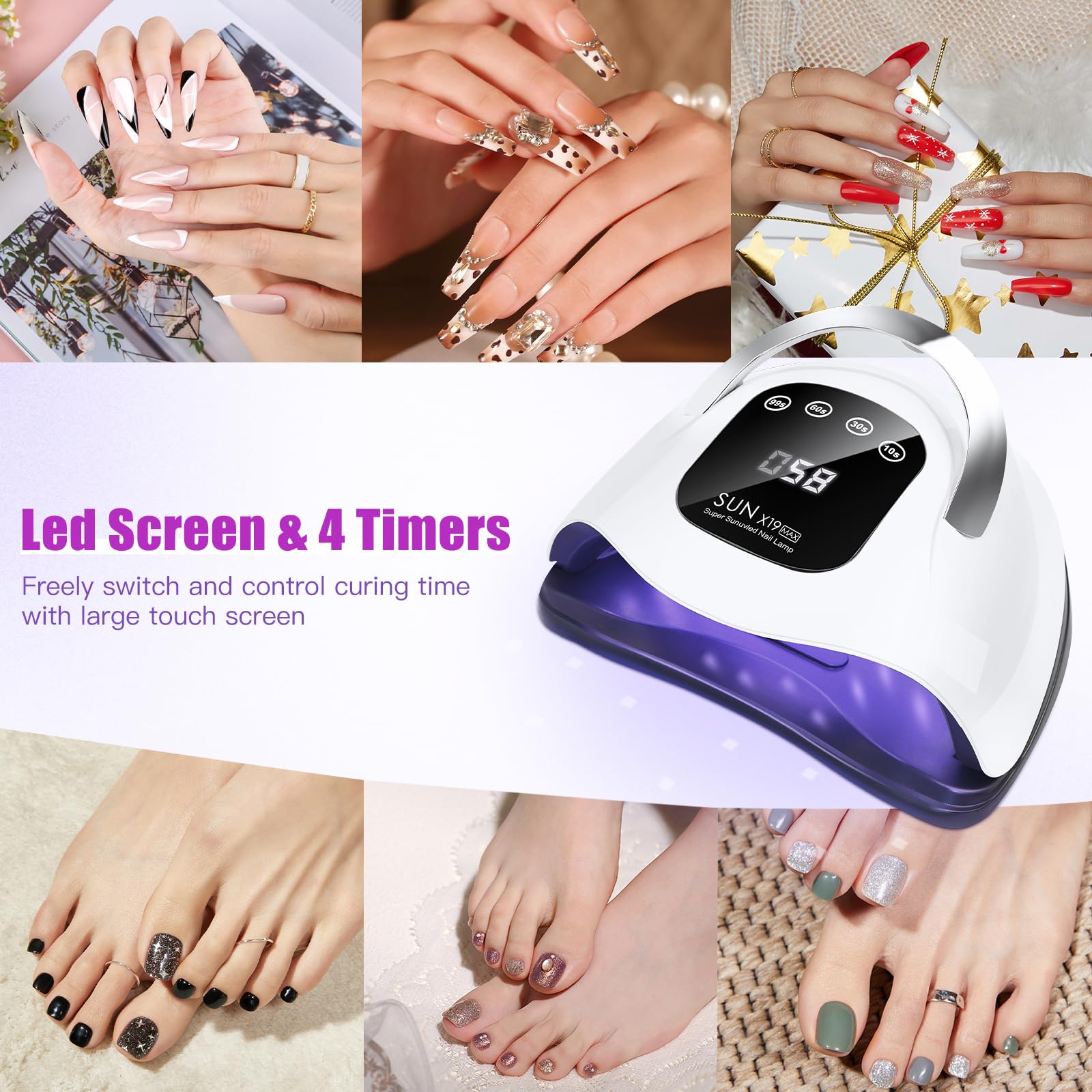 Wisdompark nail lamp smart sensor activates with hand placement.
