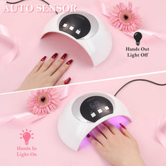 Wisdompark UV Nail Lamp auto-sensor in action demonstrating hands-free curing.