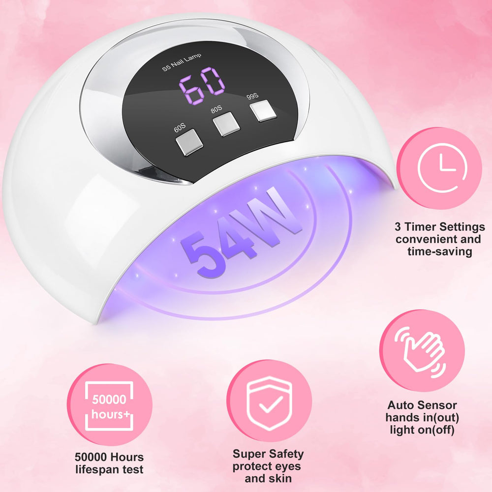Wisdompark UV LED Nail Lamp top view highlighting slim profile and LED layout.