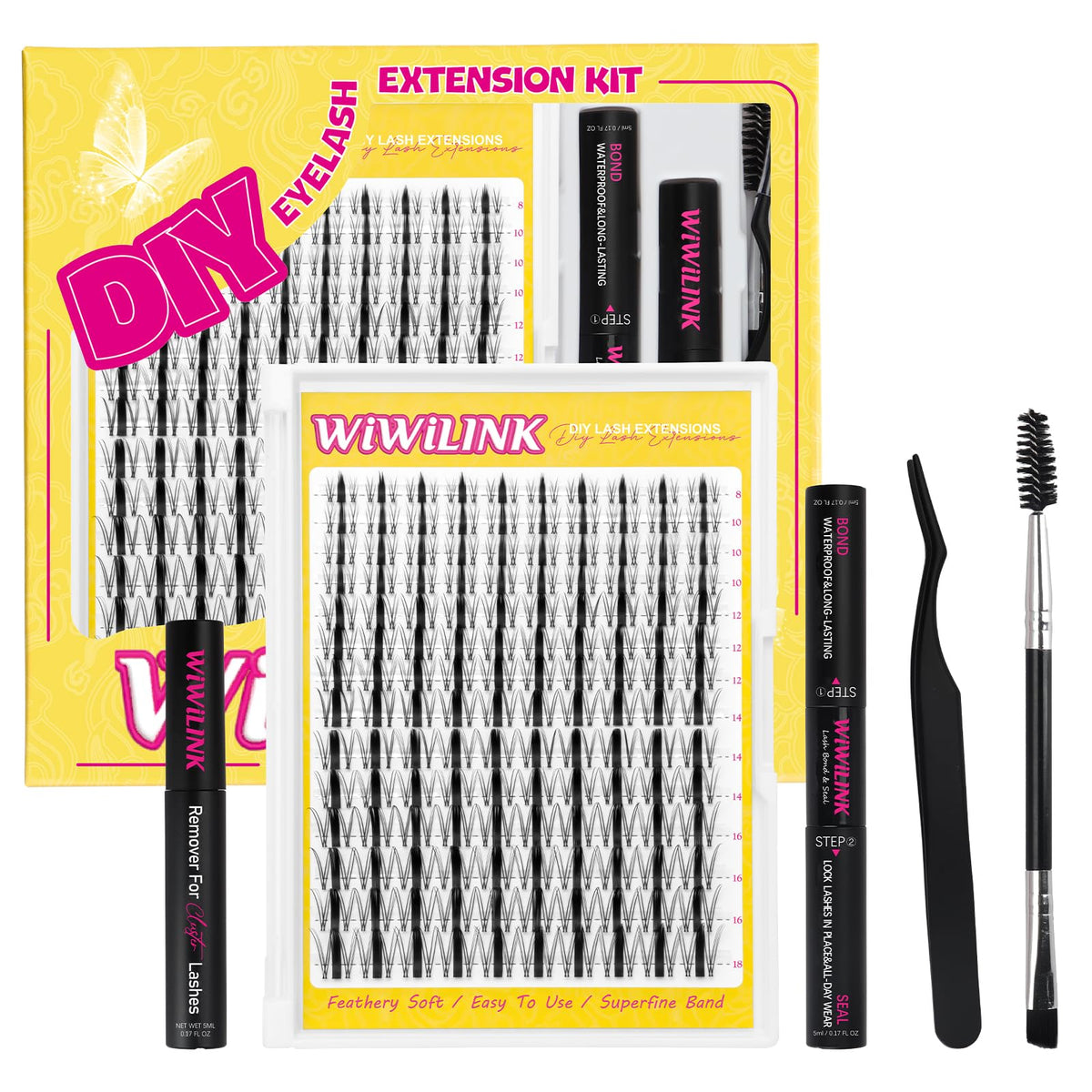 WiWiLINK Lash Clusters kit cover shows premium DIY upgrade for natural-looking enhancement
