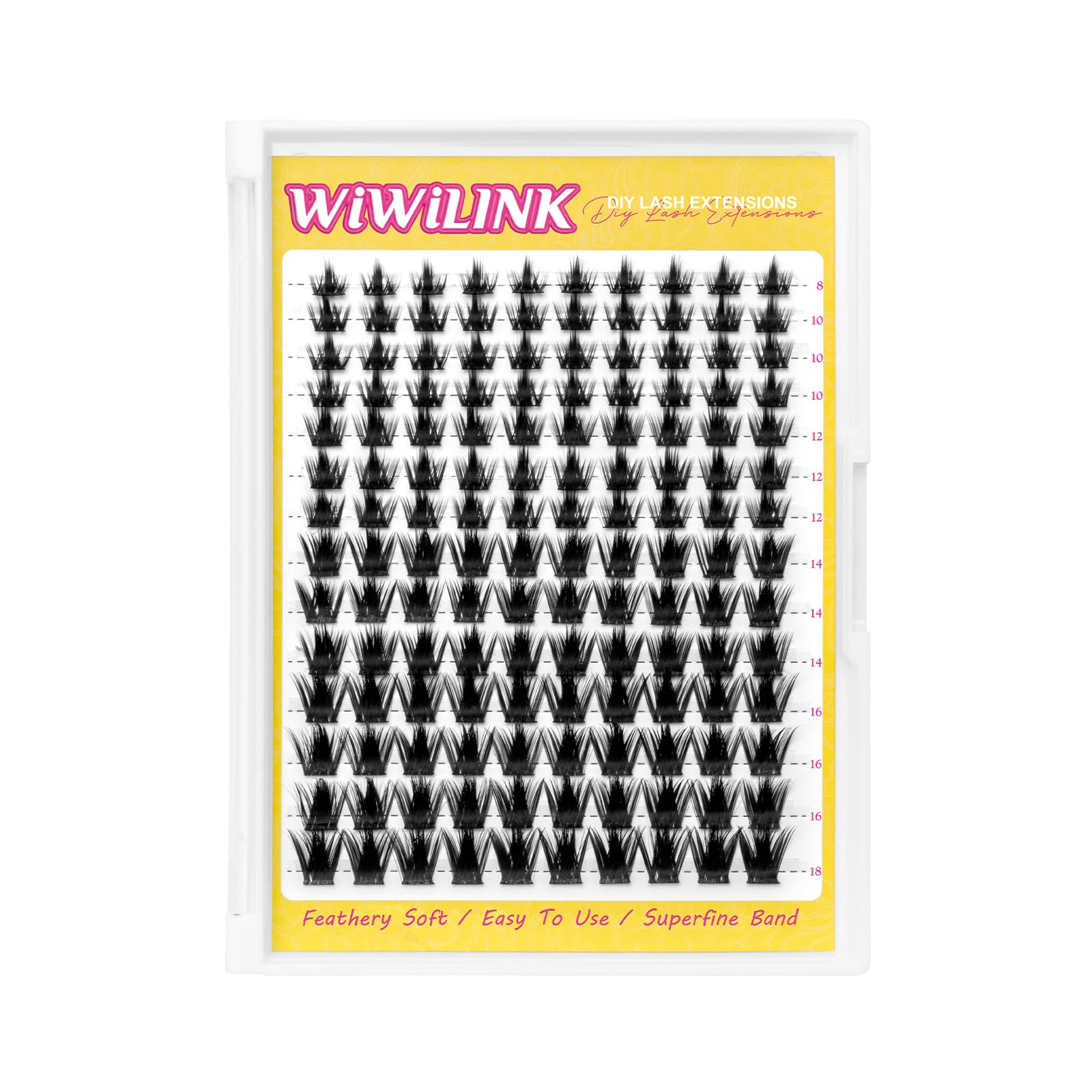 WiWiLINK manga lash clusters 8-18mm create wispy natural spikes for everyday wear.