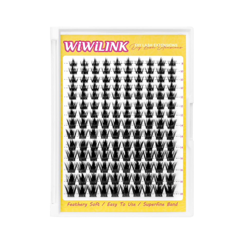 WiWiLINK manga lash clusters 8-18mm create wispy natural spikes for everyday wear.